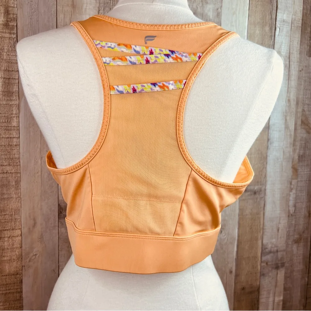 Fabletics Orange Racerback Athletic Compression Sport Crop Top - Image 4