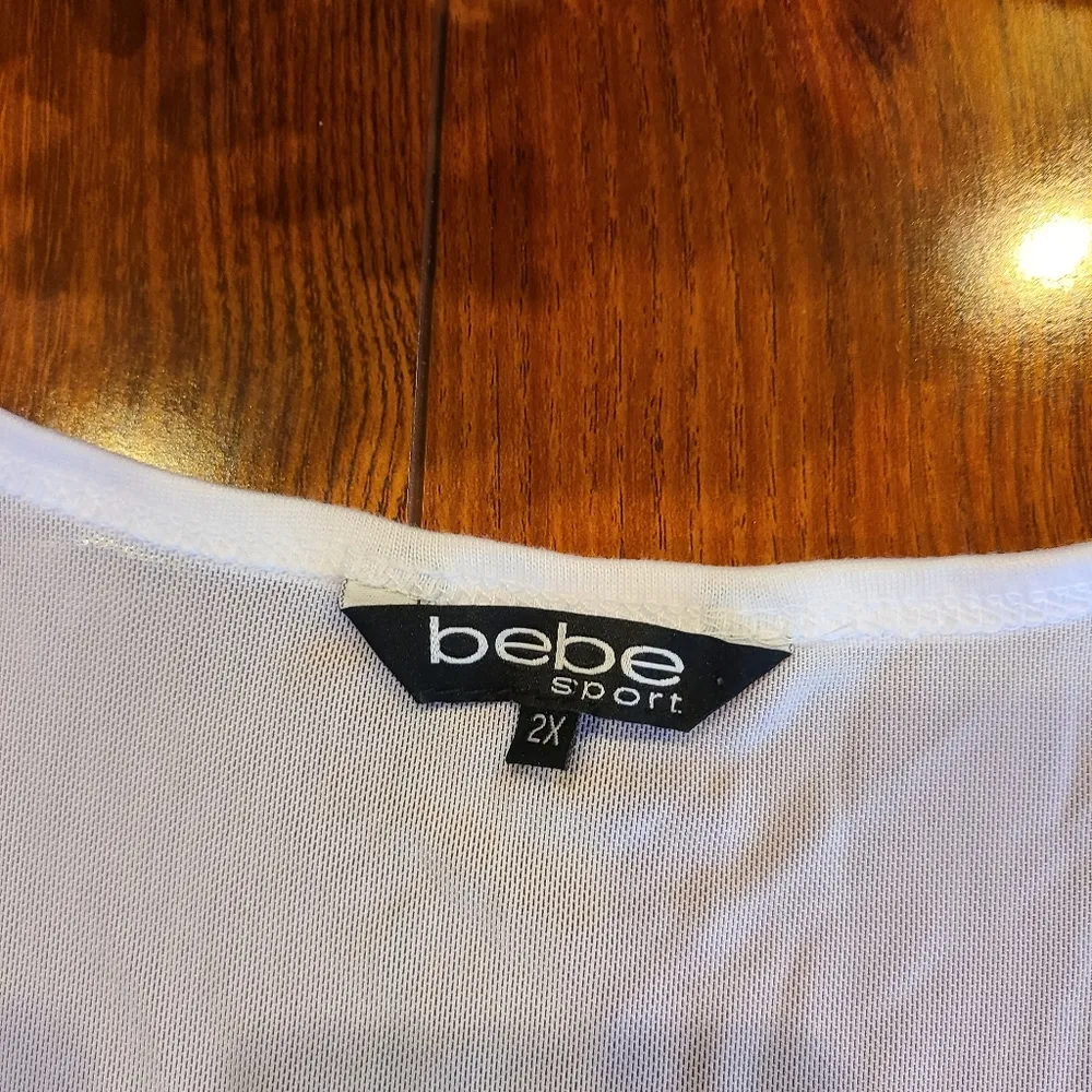 Bebe Sports White Logo Tank Top Size 2X - Image 5