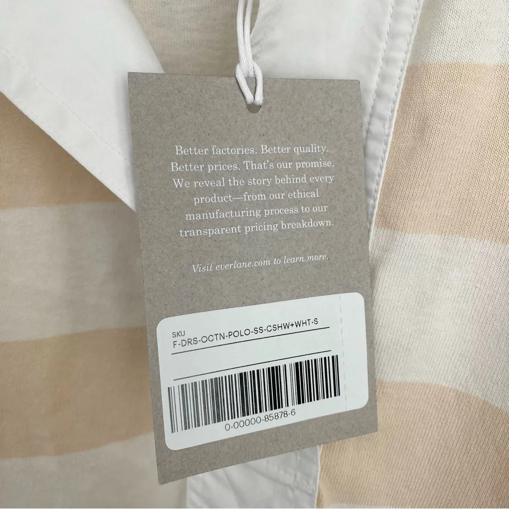 NWT Everlane Organic Cotton Striped Polo Mini Dress - Image 8