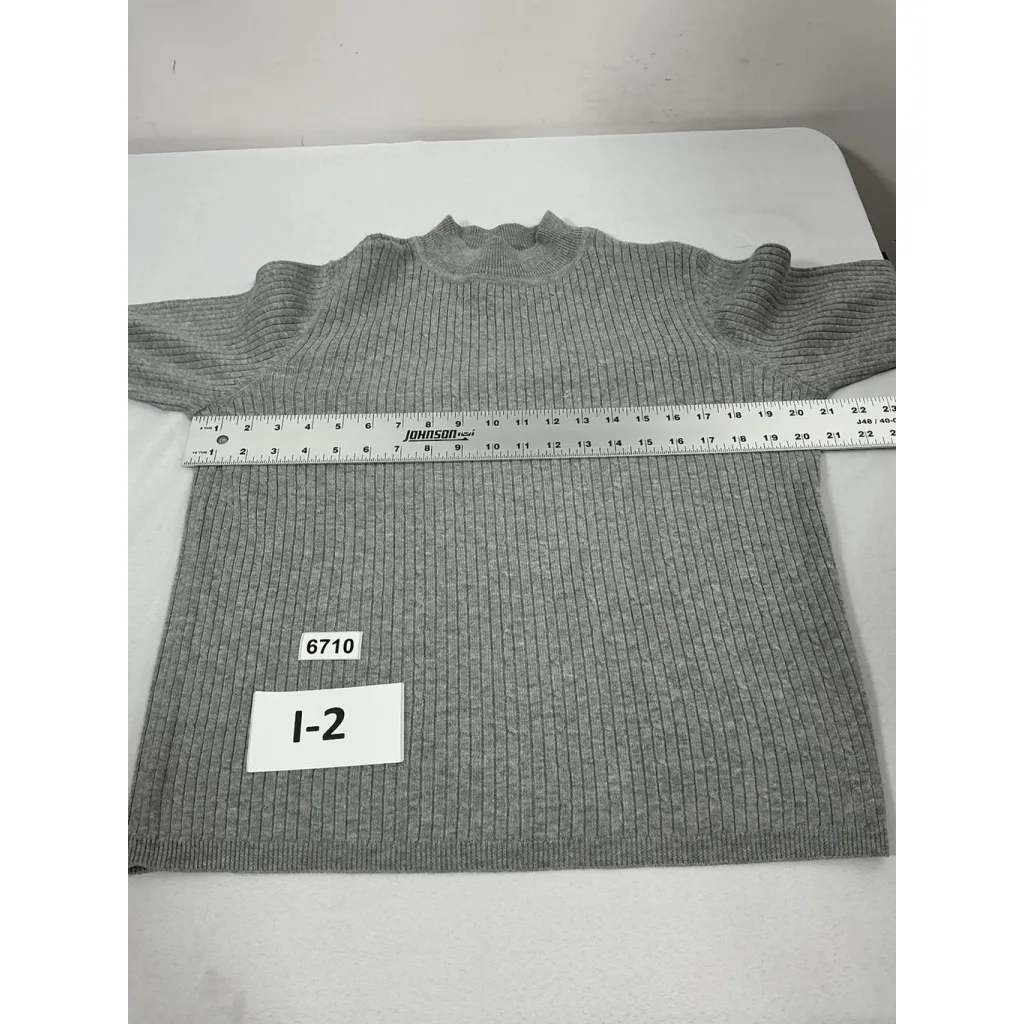 Womans Excellent Condition Laura Scott Pullover Turtleneck Sweater Large Gray - Image 5