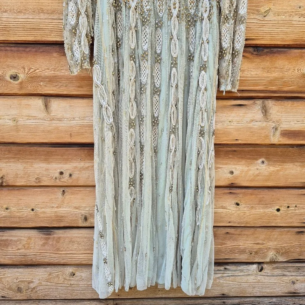 MAC DUGGAL 10077 Green Embellished Mesh Long Sleeve A Line Gown - Image 15