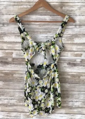 Daisy Print Floral Tie Back Romper Playsuit - Image 6