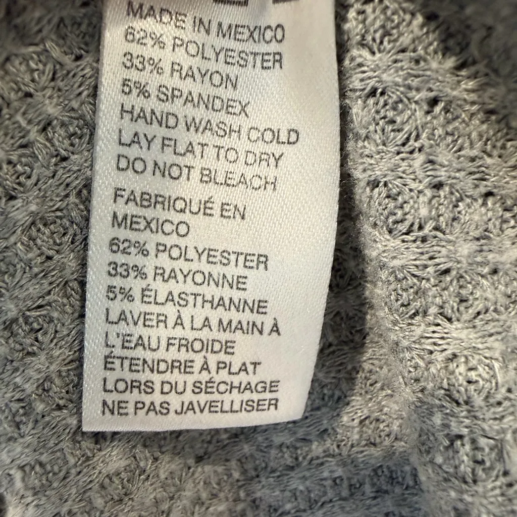 Paper Crane Gray Waffle Knit Hooded Open Cardigan Sweater – Size Large - Image 6