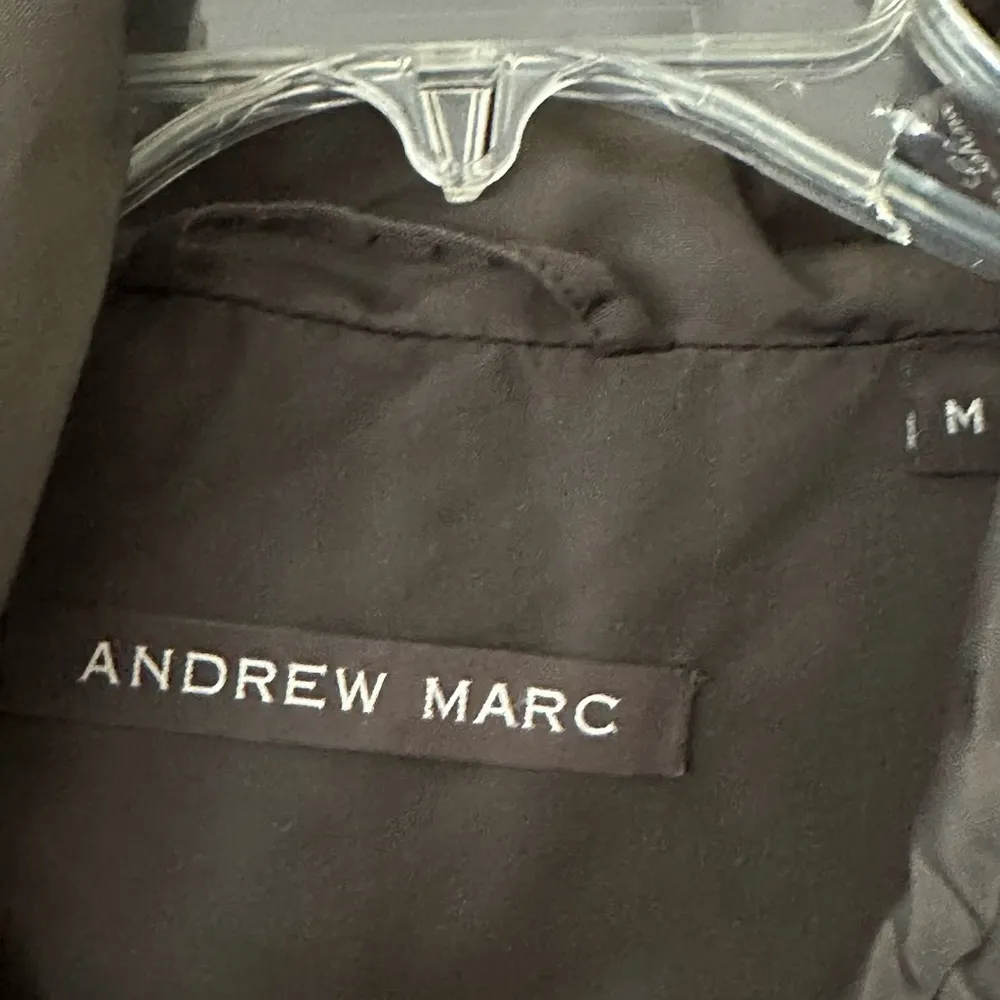 Andrew Marc Chocolate Brown Winter Jacket Oversized Collar Full Zip Faux Fur SzM - Image 4