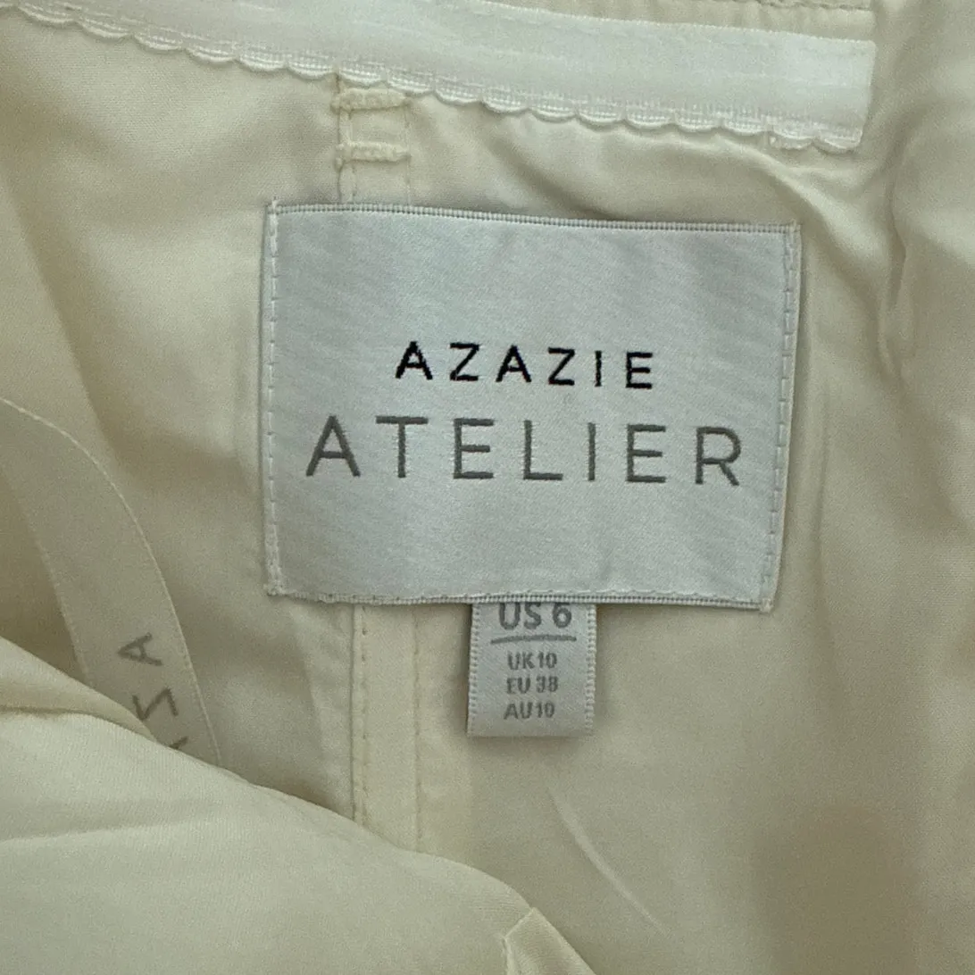 Azazie Midi Dress Strapless Astra Size US 6 Ivory - Image 3