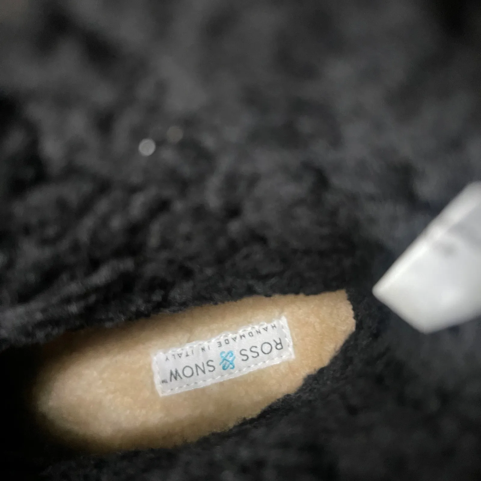 Ross & Snow USA 7 made in Italy Black Leather Fur Lined Buckle Moto Boots Women - Image 11