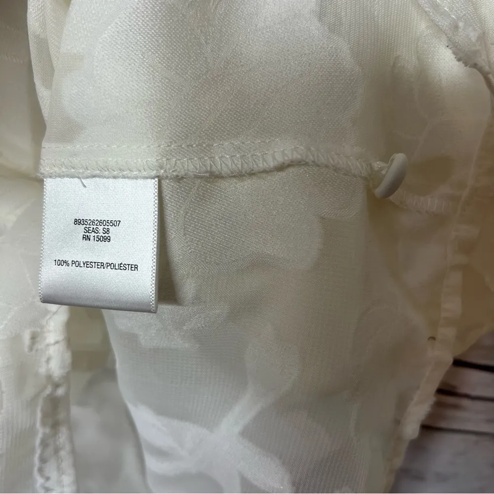 🌱Simply Styled by Sears White Sheer Textured Blouse Size L - Image 6