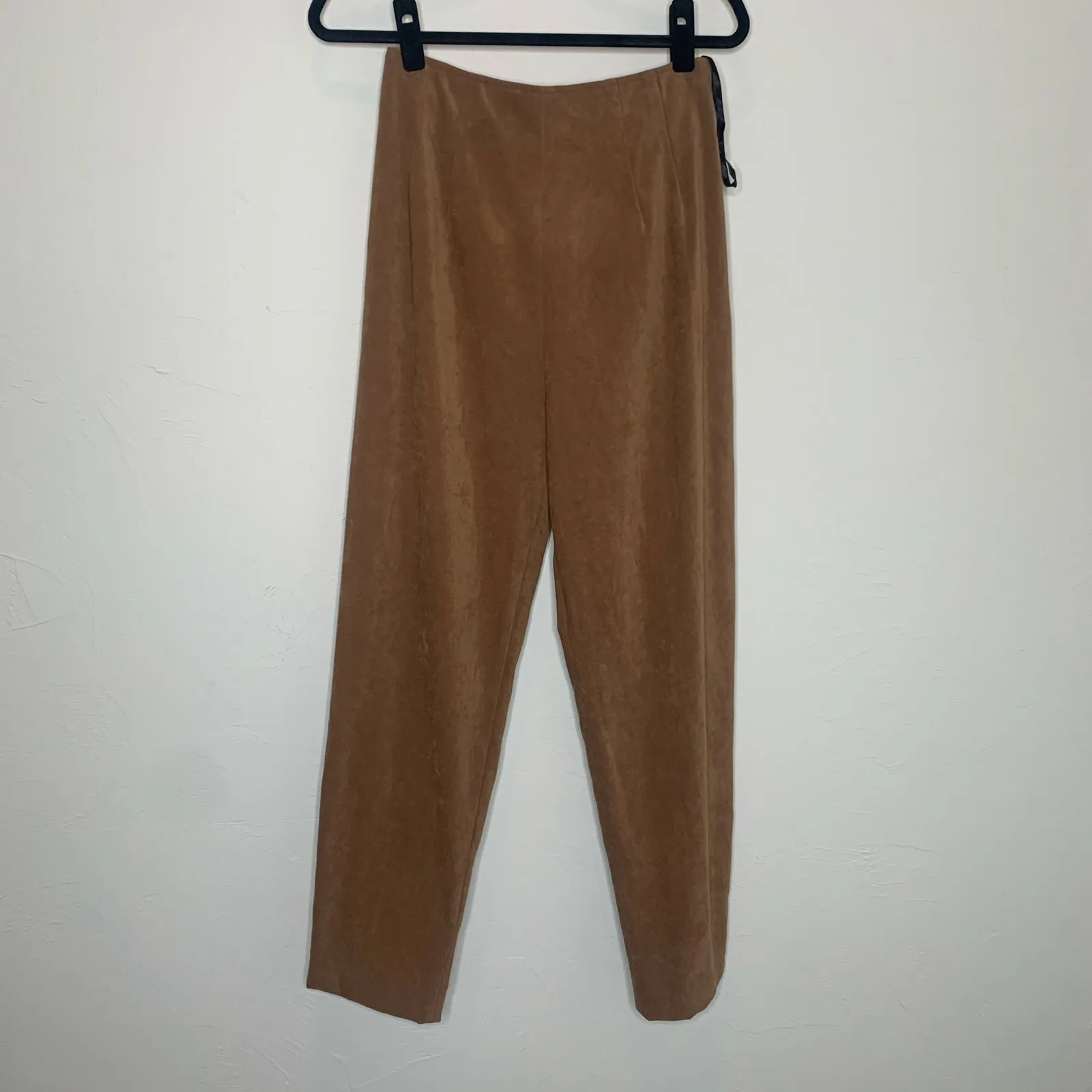NWT Vintage Camel Faux Suede Pants Straight Leg Sz 10 - Image 2
