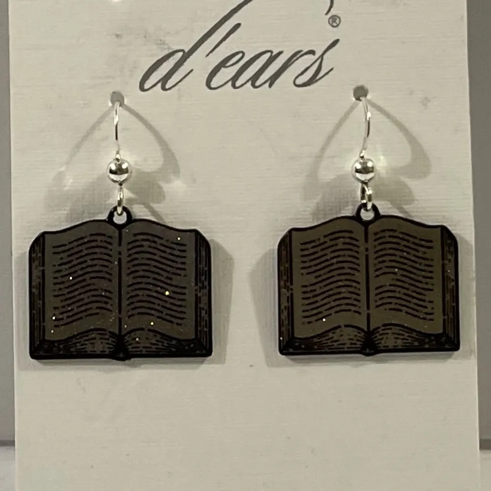 NEW D'ears Book Earrings Black - Image 2