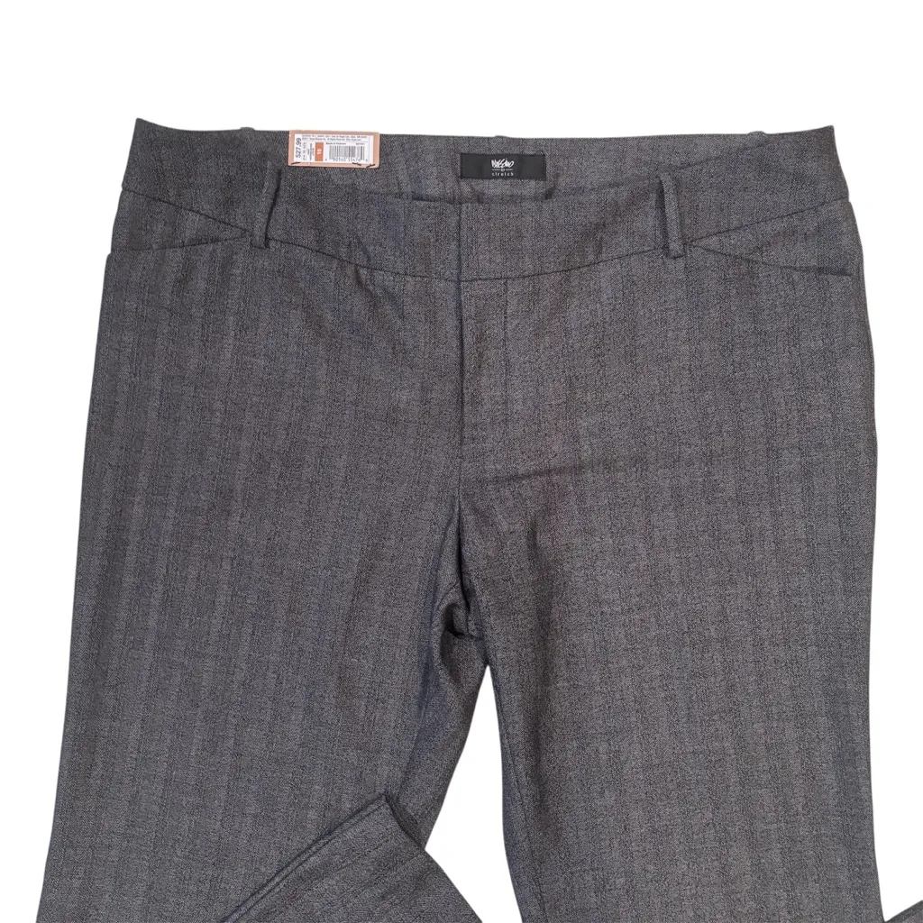 Mossimo Mid Waist Gray Straight Trousers NWT Size 16 Black - Image 5