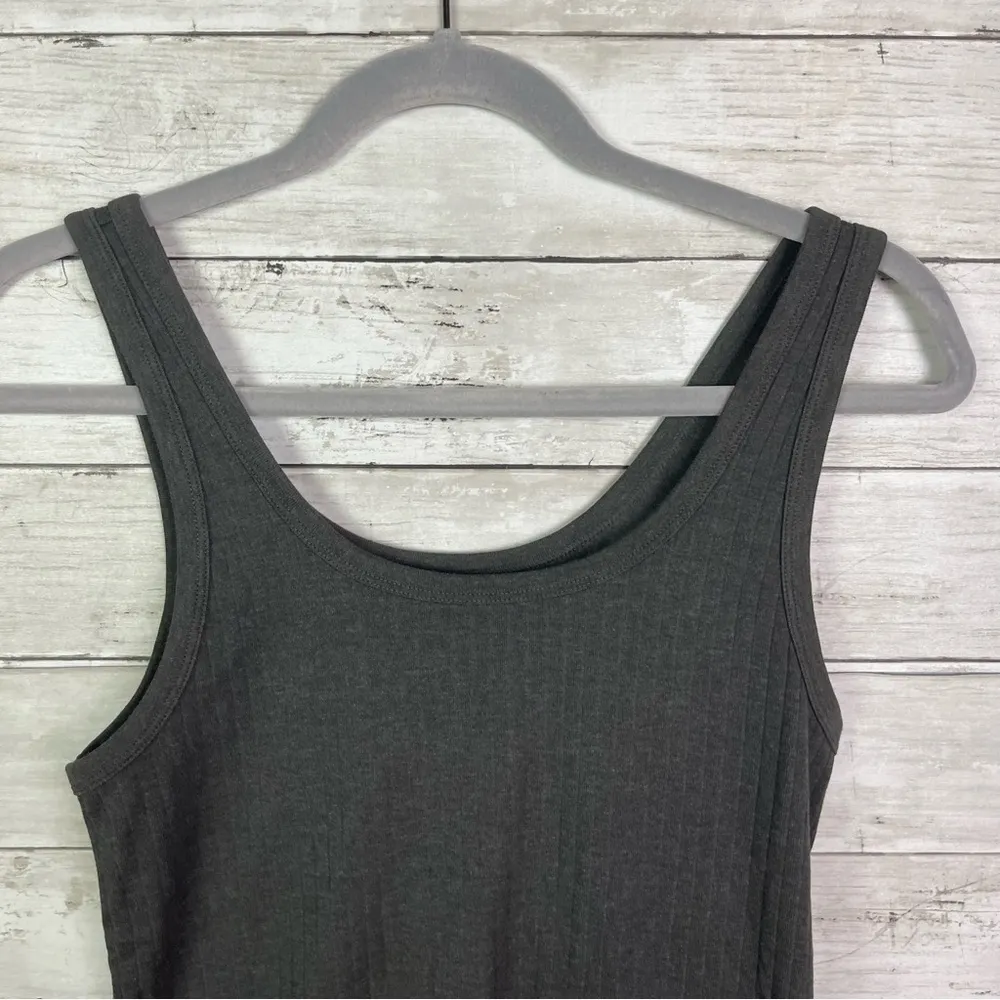 Aerie Ribbed Knit Tank Top Charcoal Size Medium - Image 4