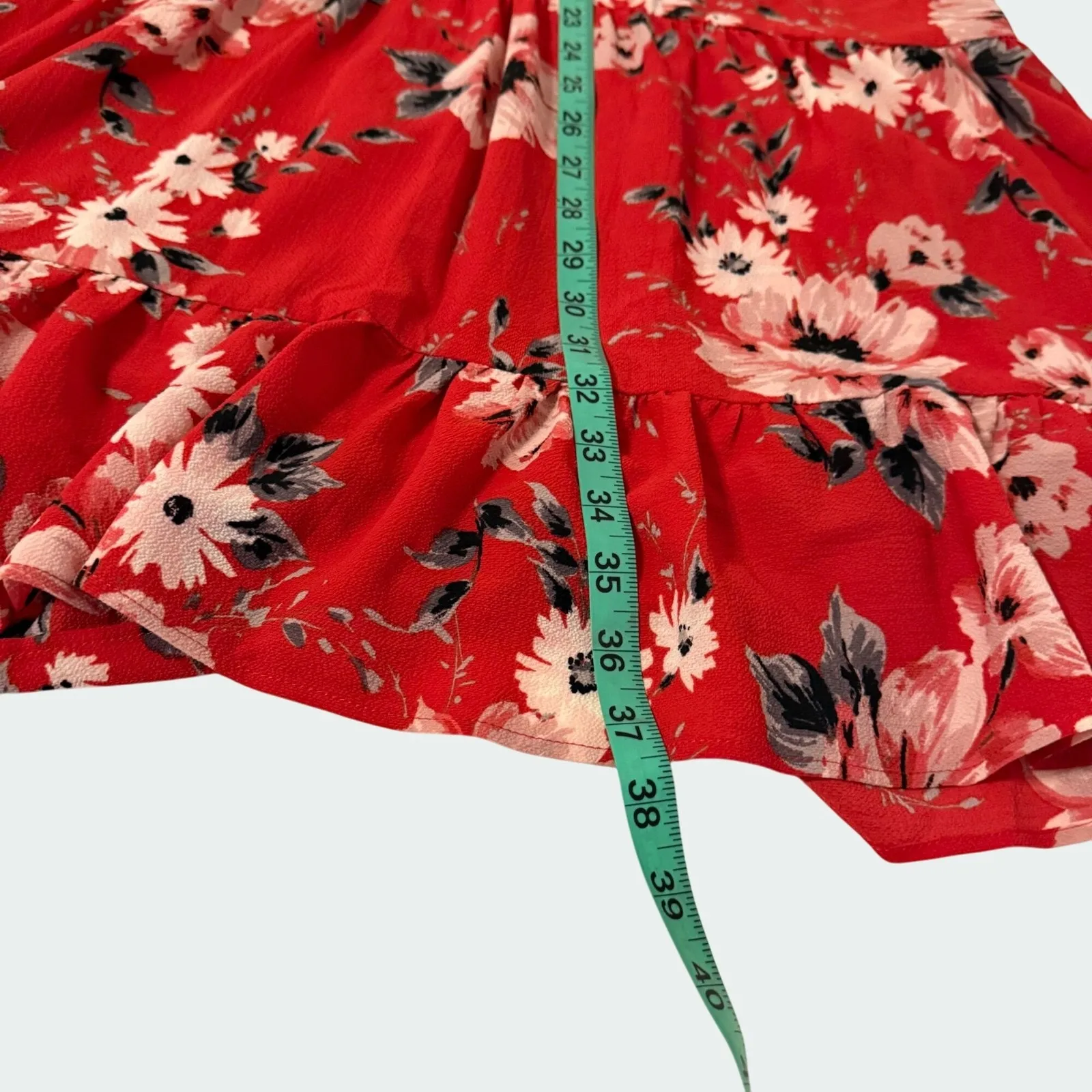 ELLE Floral‎ Tiered High Neck Low Back Dress Sz XXL Back Bow Tie Feminine Career - Image 8