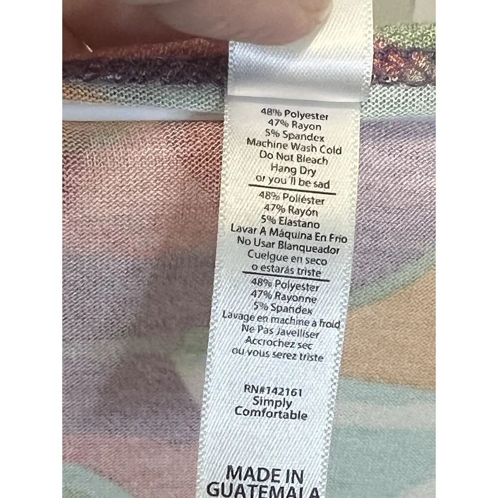 LulaRoe XXS Buttery Soft perfect T Multi Color Geometric Pattern - Image 7