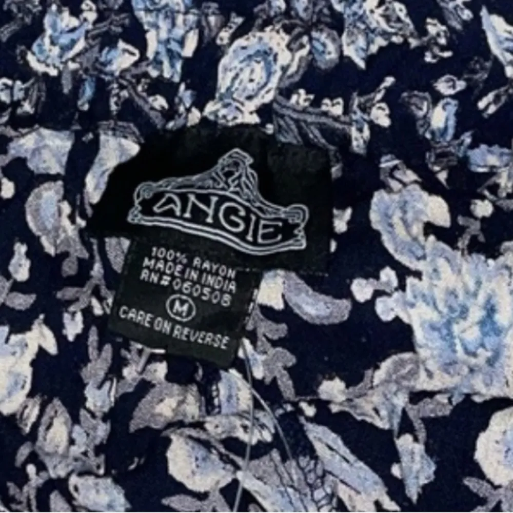 Nwt Angie florence boho shorts women size medium waist blue white flowy @ - Image 6