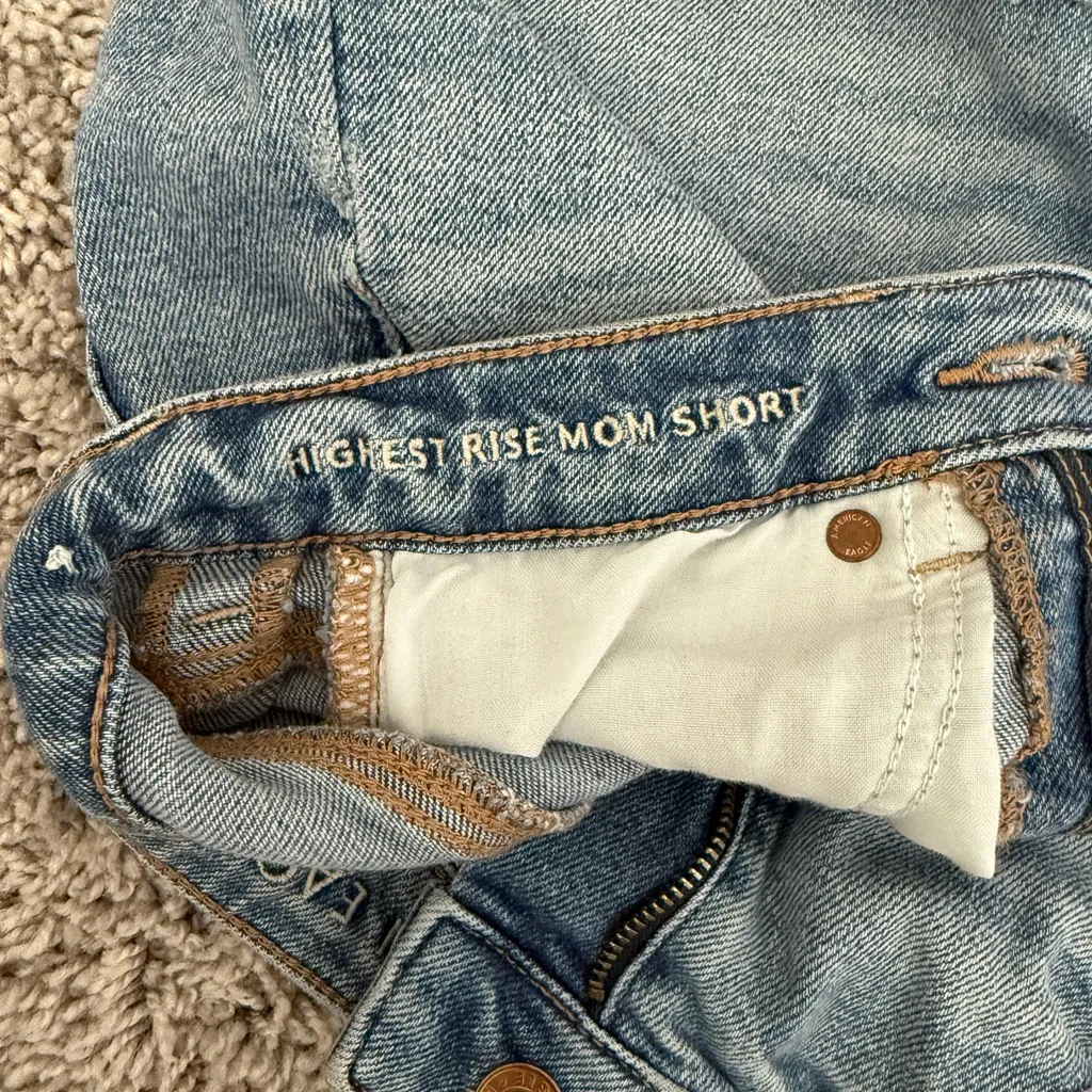 American Eagle Outfitters High Waisted Mom Denim Jean Shorts - Image 4