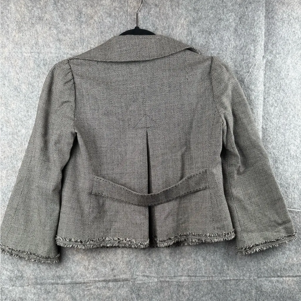 Rebecca Taylor‎ Womens Size 0 Single Breasted Cropped Wool Blazer Gray Business - Image 8