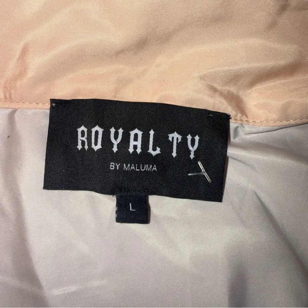 Royalty by Maluma 3/4 zip Hawaiian aloha wind breaker like pullover NWOT‎ LARGE Orange - Image 4