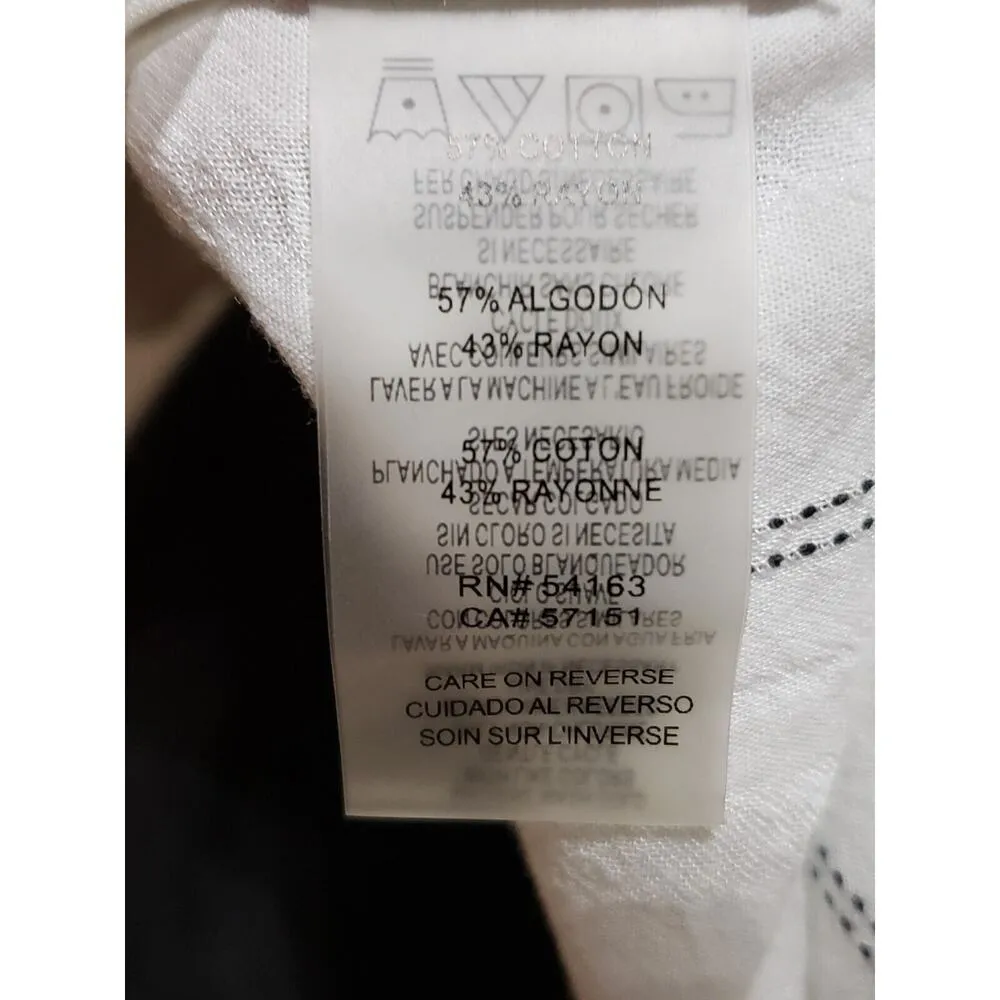 Karl Lagerfeld Women's White Striped Cotton Long Sleeve Button Down Shirt Small - Image 10