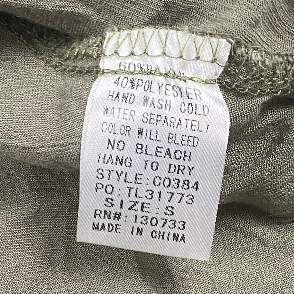 Altar’d State Tunic Top Women Olive Green Floral Embroidered Flowy Ballon Sleeve - Image 9