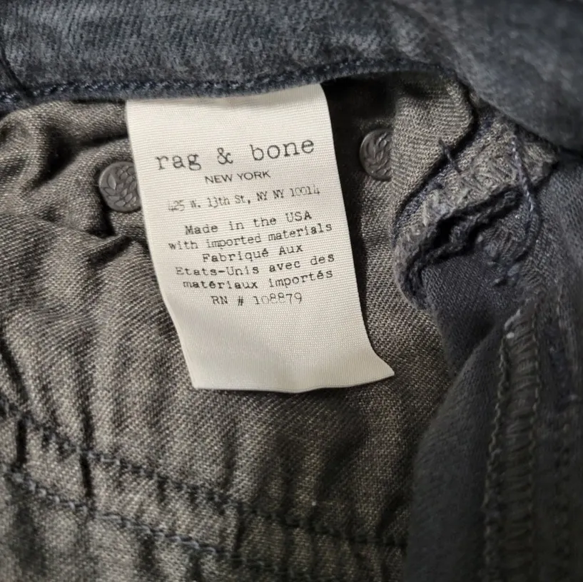 Rag & Bone Jeans Size 24 W26"xL26.5" Rag & Bone Skinny Jeans Ankle Jeans Stretch - Image 8