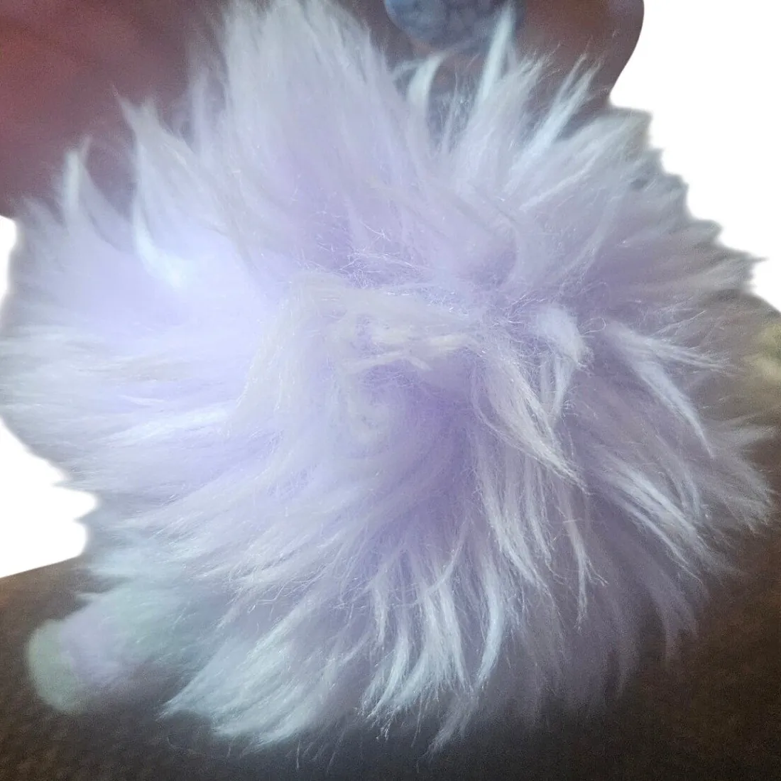 Pusheen Faux Fur Pom Pom Keychain Charm Lilac Purple Cat Official Plush White - Image 4