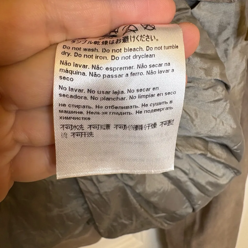 Escada Taupe Goat Suede Leather Moto Jacket | EU 36 / US 4 Designer Luxe Chic Tan - Image 11