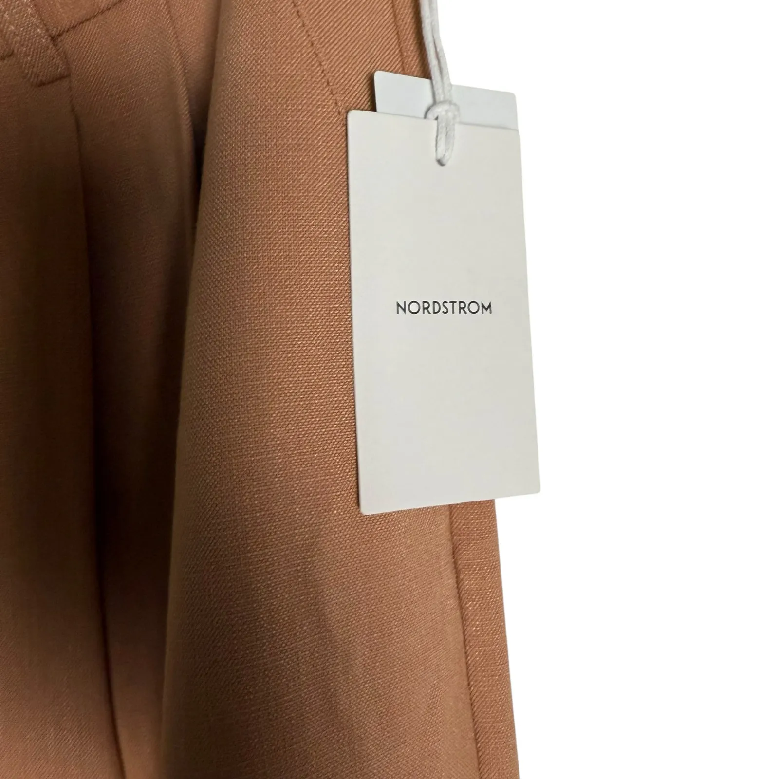 Nordstrom Wide Leg Pleated High Rise Dark Tan Trouser Dress Pants Size 12 - Image 5