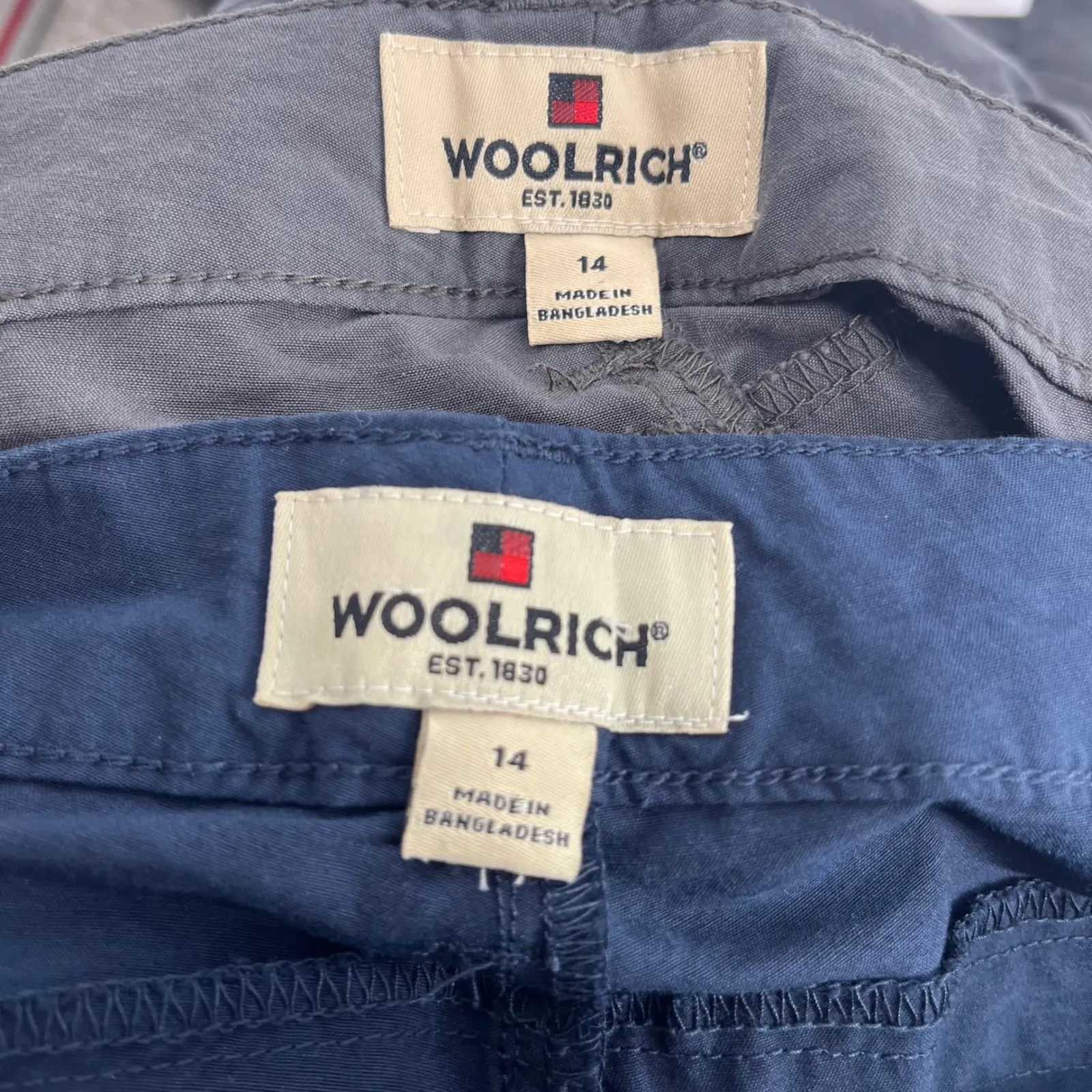Woolrich Womens Capri Cargo Pants Lot Drawstring Hem Blue Gray Size 14 - Image 9