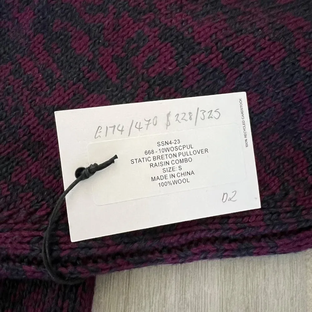 NWT RE/DONE 60s SHRUNKEN SWEATER IN PLUM SZ SMALL - Image 3