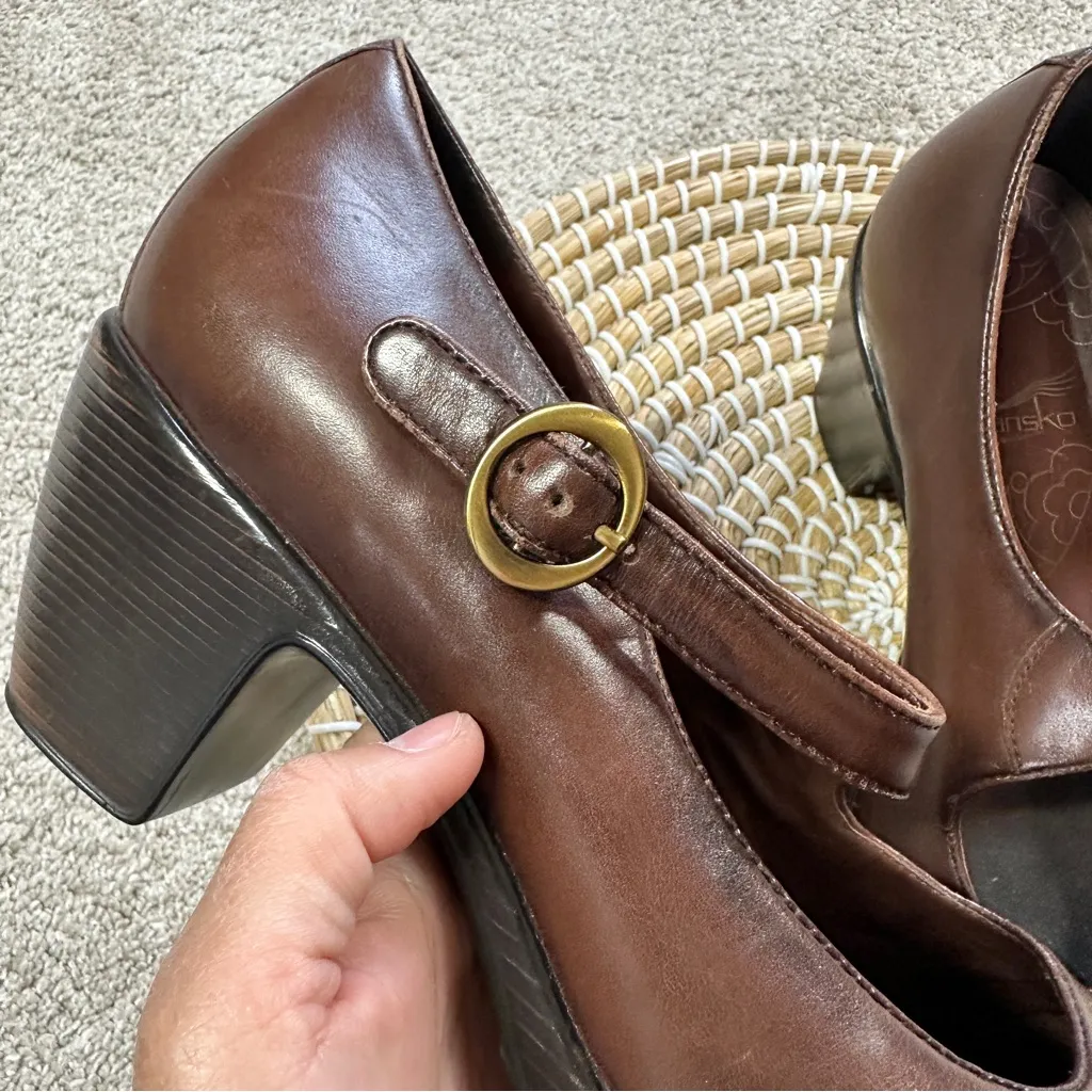 Dansko Women’s Brown Leather Becca Mary Jane Buckle Pump Shoes Heels 42/US 11.5 - Image 14