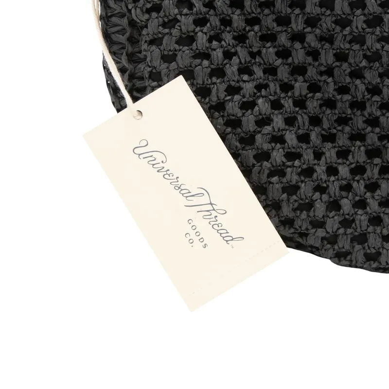 Universal Thread Straw Half Moon Shoulder Bag in Black - Image 7