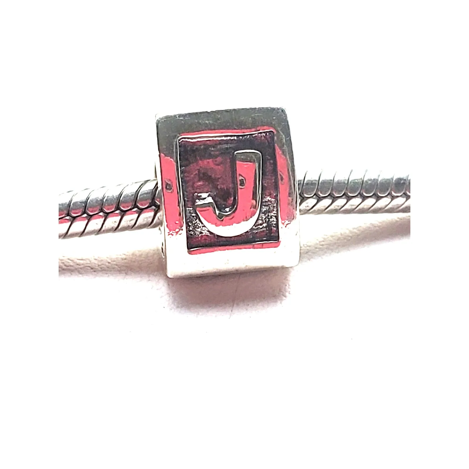 Pandora J Letter Sterling Silver Bead Charm 925 - Image 2