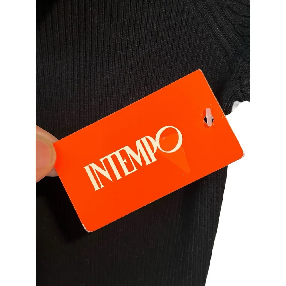 Intempo Sweater Dress Womens Size XS Black Ribbed Turtle Neck Long Sleeve Midi - Image 7