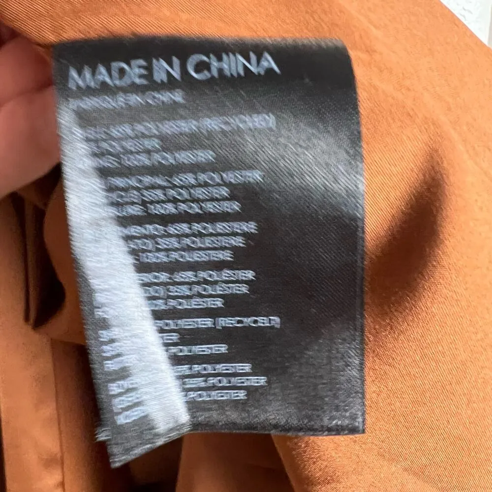 Club Monaco Trycia Brown Slit Satin Bias Midi Skirt Size 6 - Image 13