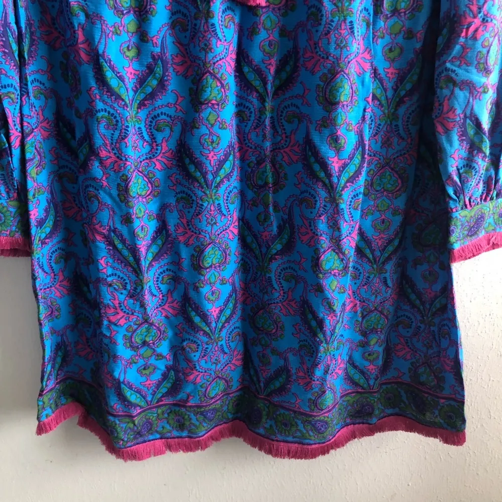 Southern Tide Dress Stella in Brilliant Blue Abstract Long Sleeve Dress XS NWT - Image 4