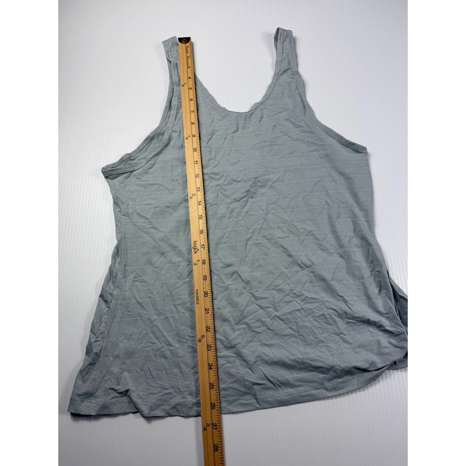 Athleta Tank Top Athletic Workout‎ Fitness Casual Gray Striped Sleeveless M - Image 3