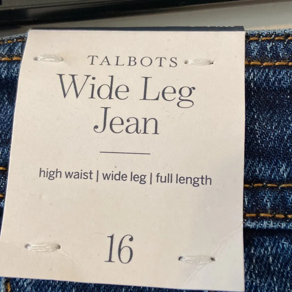 TALBOTS WIDE LEG JEAN PENTS HIGH WAIST WIDE LEG 30” inseam waist 34” - Image 4