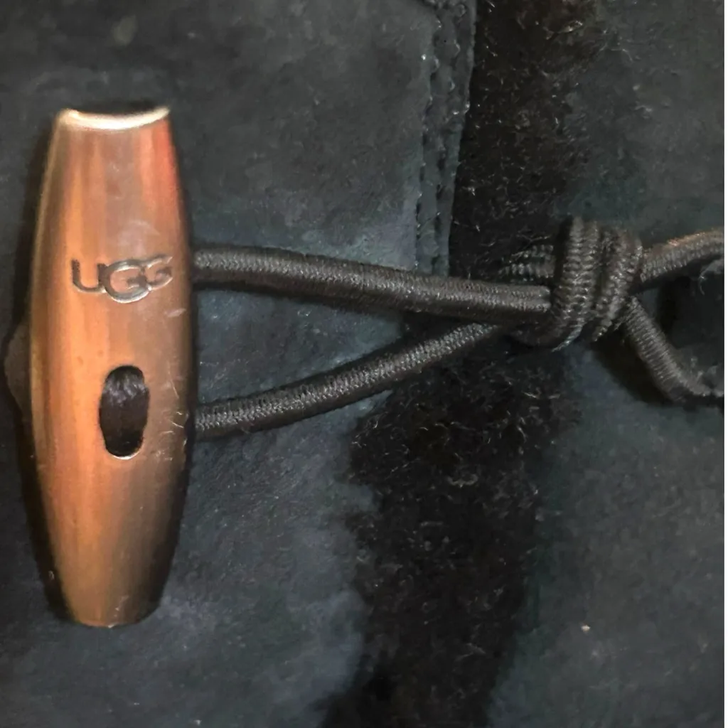 UGG‎ Australia Suede Leather Shearling Toggle Boots Black Size US 6 - Image 2