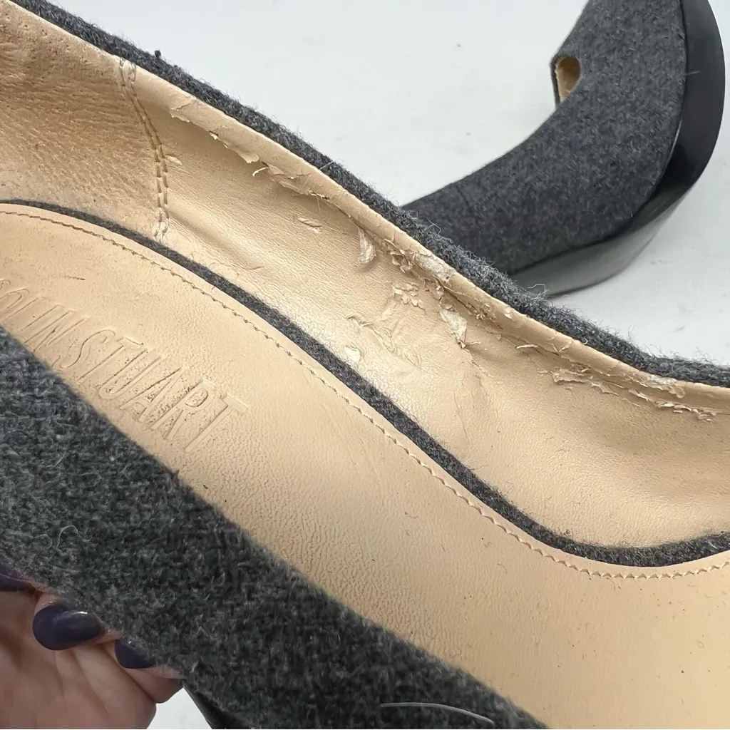 Colin Stuart Gray Fabric Stiletto Platform Pumps Size 9 - Image 7