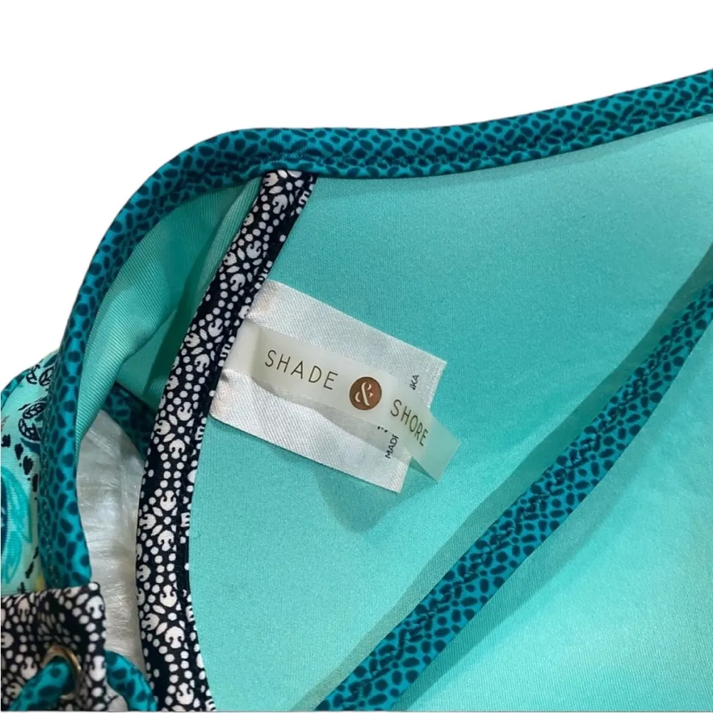 Teal Bohemian Tassel Bikini Top Women’s Size 34DD Shade & Shore Beaded Swimwear! - Image 3