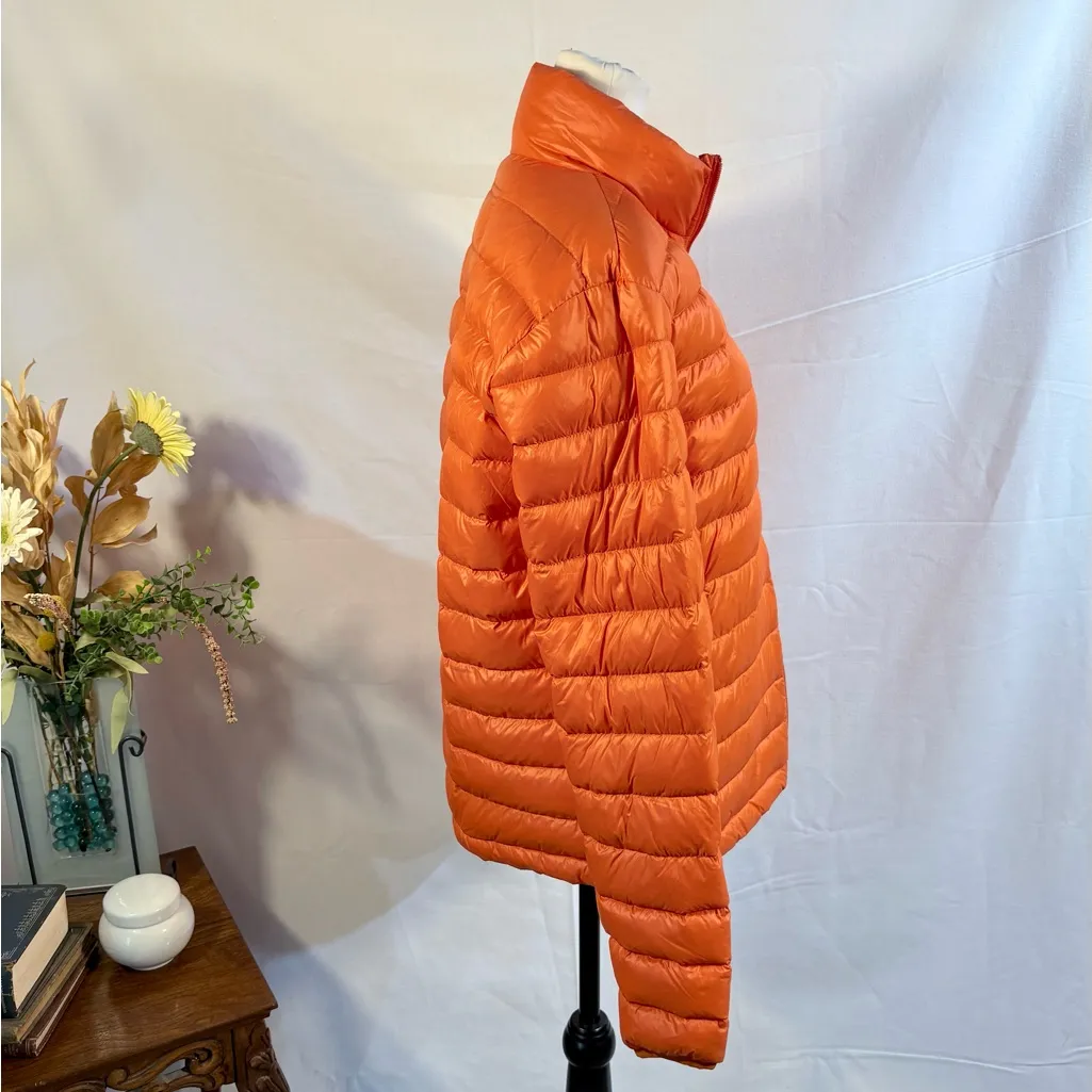 American Eagle 70/30 Down Lightweight Puffer Jacket Bright Orange Size Small💚 - Image 4