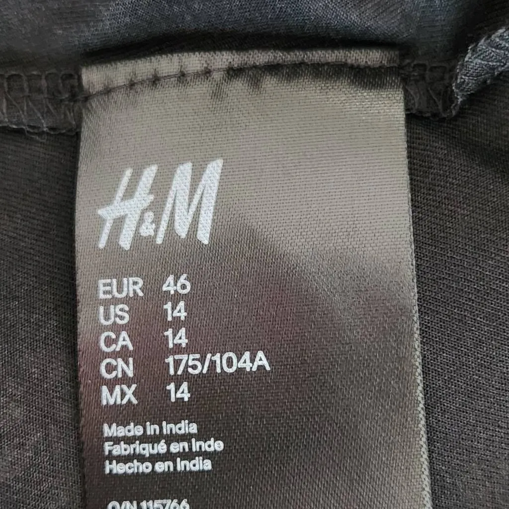 H&M Divided Black Floral Mini Dress with Neck Tie Size 14 Wedding Guest Dress - Image 8