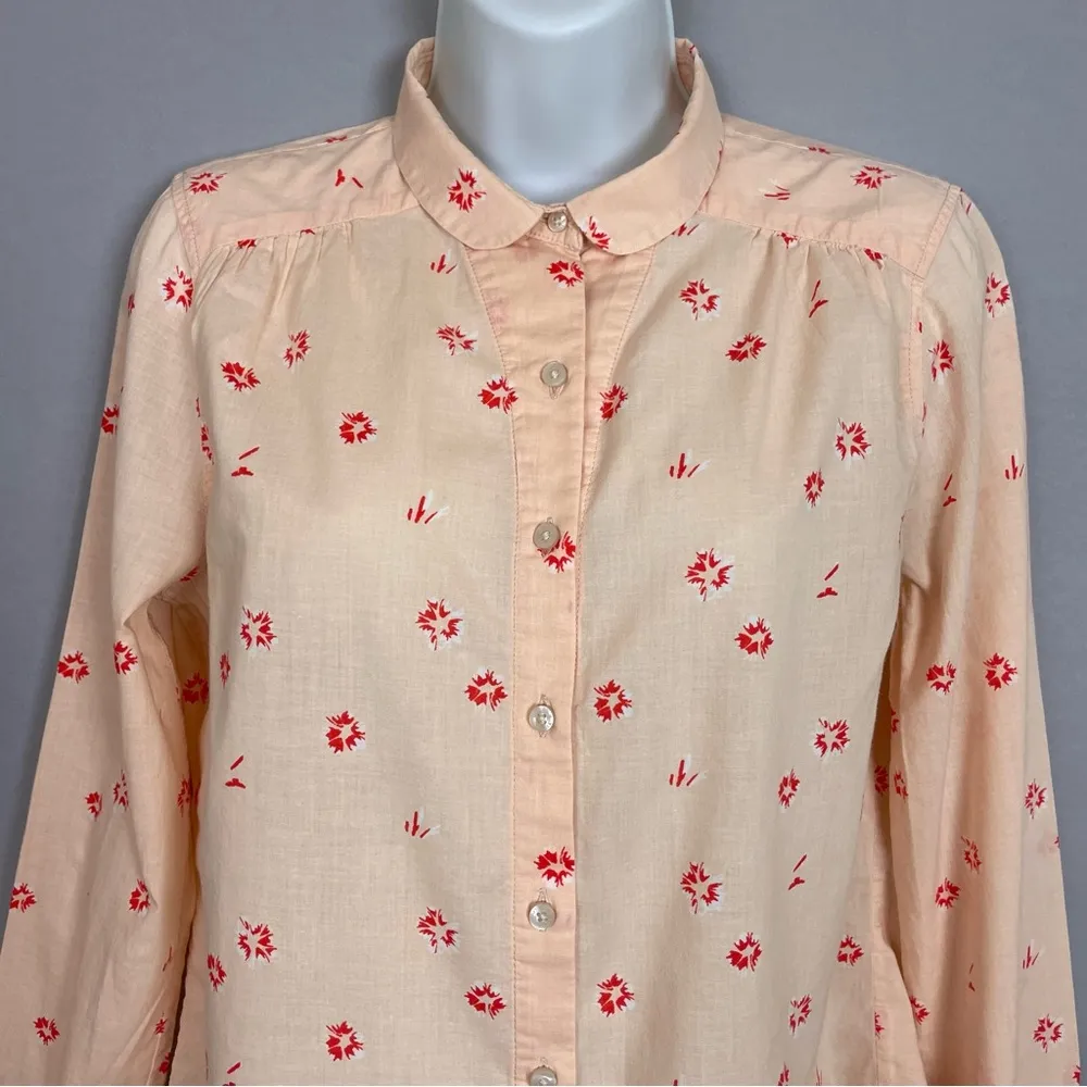 Levi's Button-Up Shirt Women Lightweight Size Small Light Peach Pink Long Sleeve - Image 3