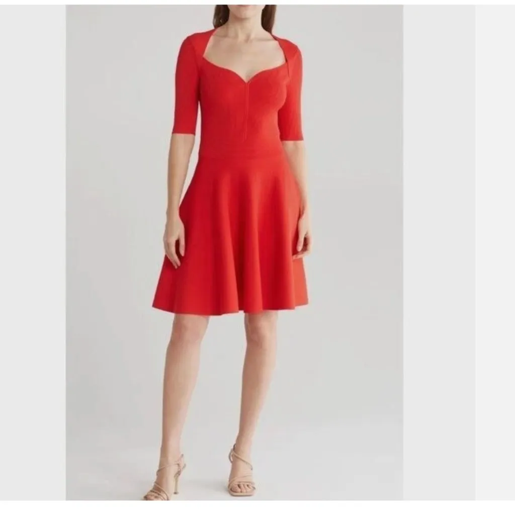 NWT Ted Baker London Milly Sweetheart Sweater Dress 4 (fits like 10 US), RED - Image 5