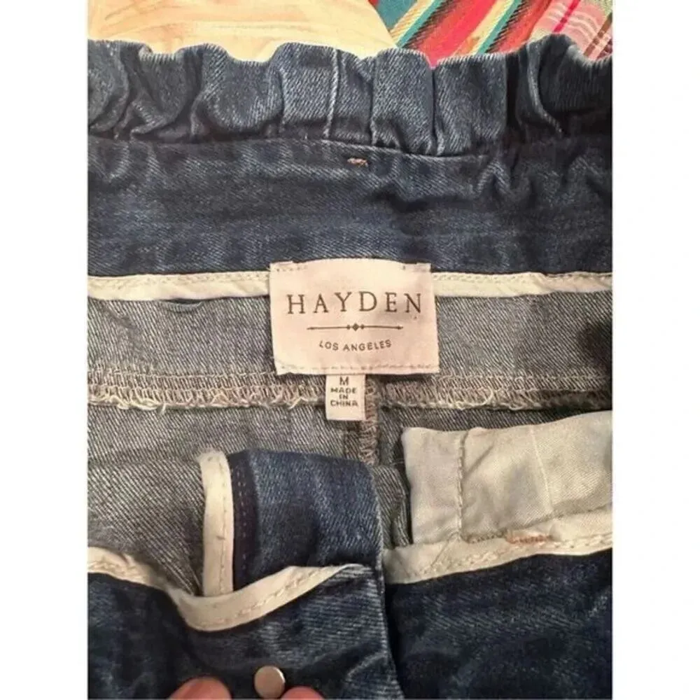 Hayden Denim Mini Skirt Distressed Frayed Hem - Image 6