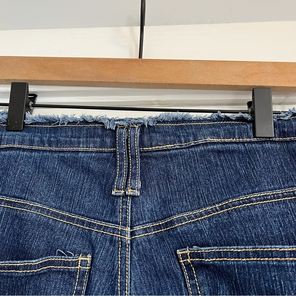 Y2K Lazer Jeans flare denim raw hem blue jeans slit women’s plus size 16 seam - Image 9