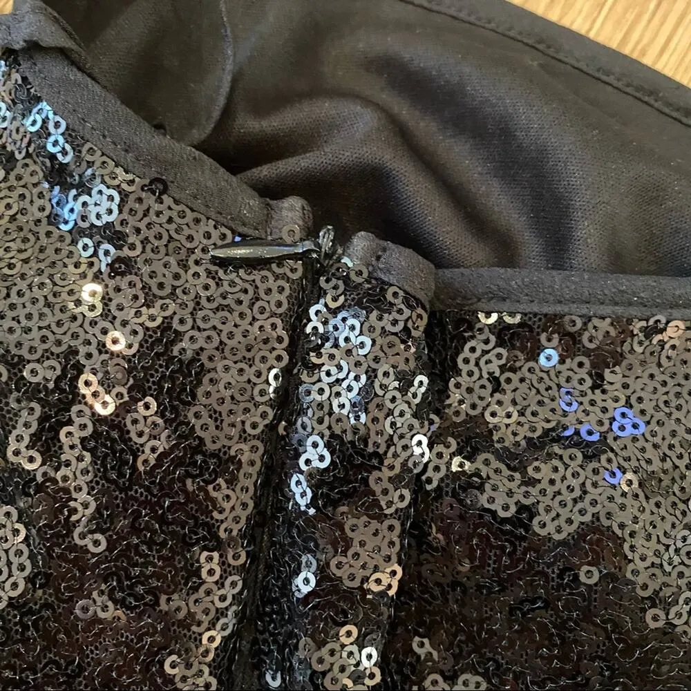 WAYF x Emma Rose GNO Sequin Camisole Crop Top & Split Ankle Leggings in Black - Image 5