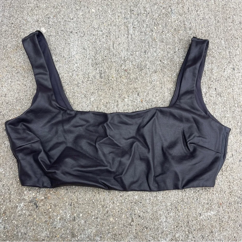 SKIMS Faux Leather Bralette Size 2X Soot BR-TOP-1143 NWT NEW - Image 7