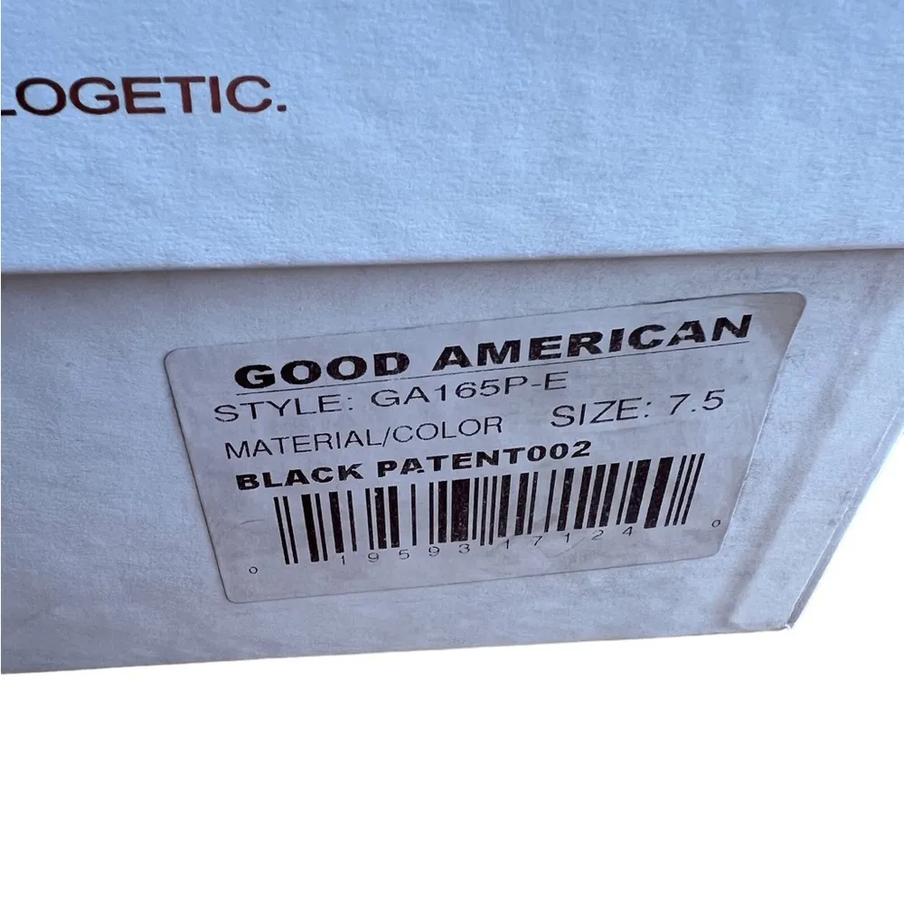 NIB NEW  Square Toe Patent Leather Ankle Bootie In Black - Image 11