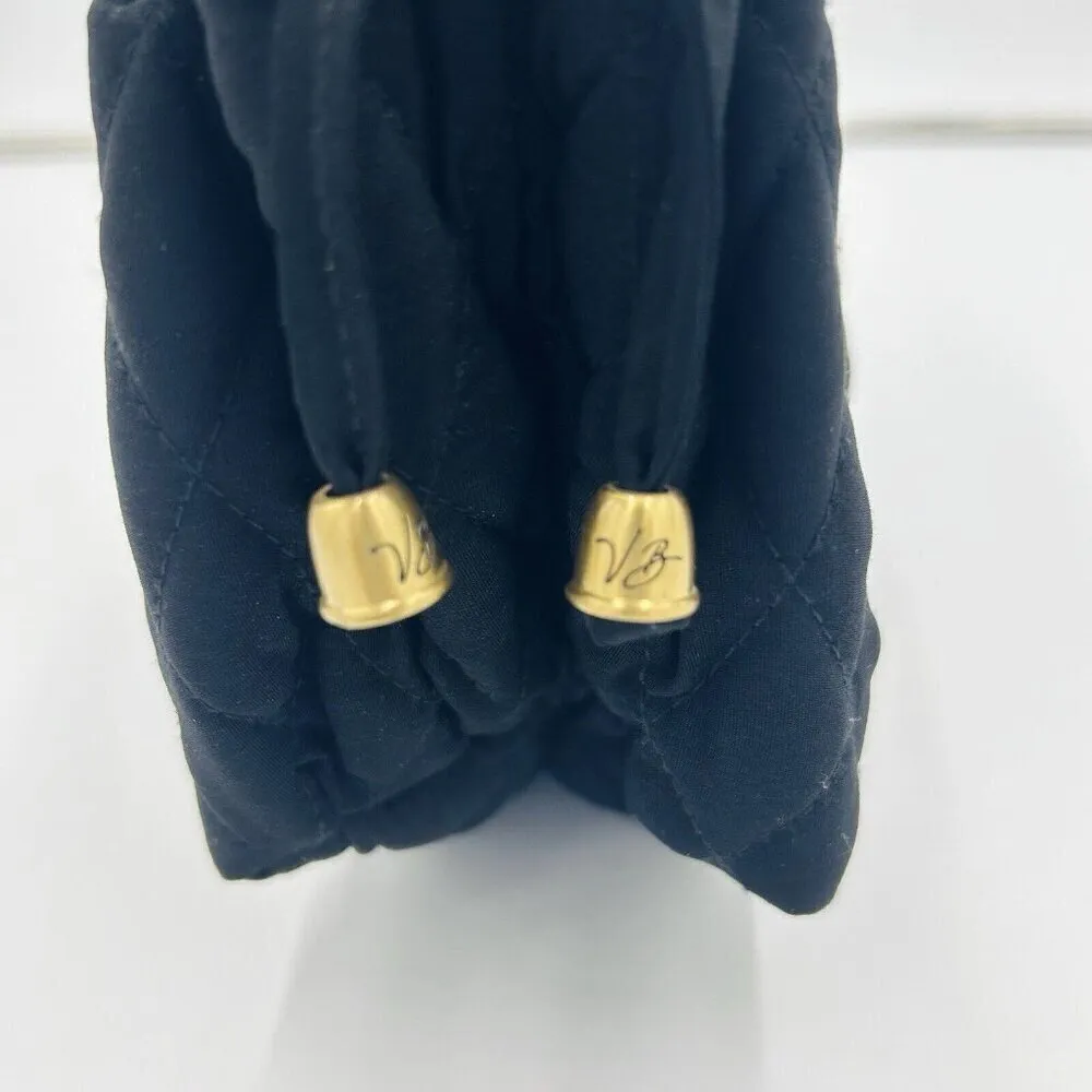 Vera Bradley Black Quilted Cinched Side Top Handle Handbag Tote Purse - Image 6